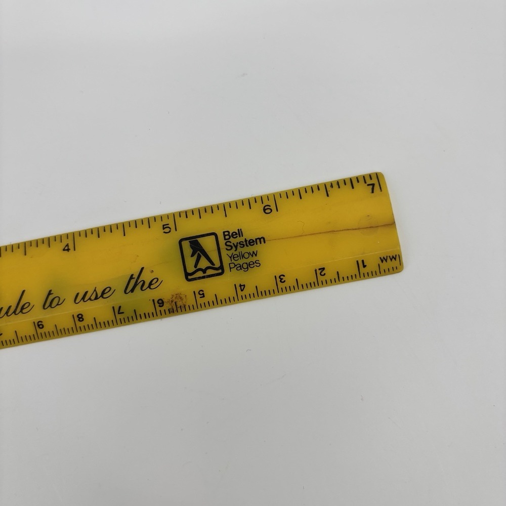 Vtg Bell Yellow Pages‎ Ruler  7" Advertising Ruler - Yellow Pages Plastic - Picture 5 of 5